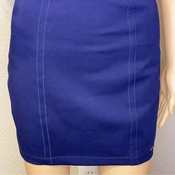NWT Armani Exchange Bodycon Ponte Seamed Mini Dress Navy Blue Size XS - Picture 4 of 14